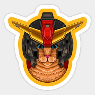 Gundam Cats: Helm Wearing Feline Fashion 3 Sticker